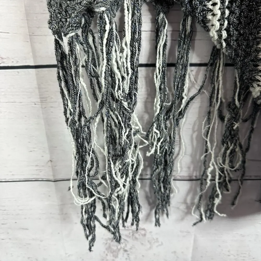 Free People Sweater Womens Small Blue Folksong‎ Fringe Vest Loose Knit Top